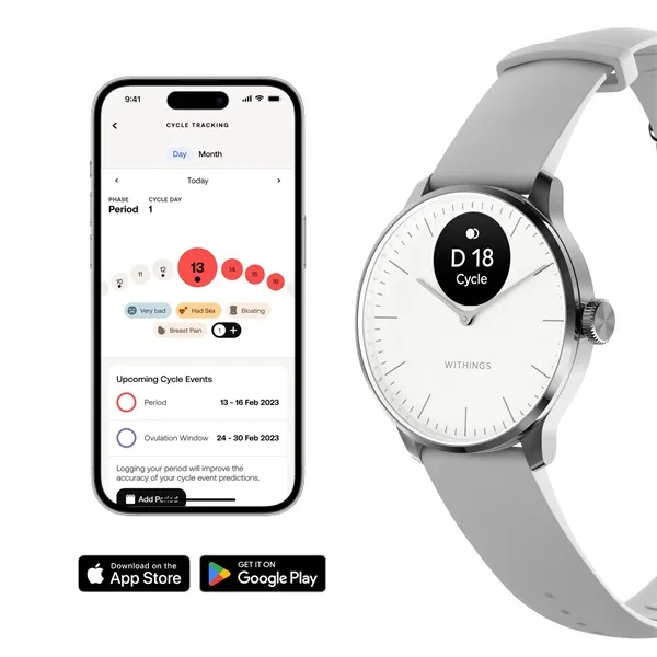 Withings HWA11-model 3 ScanWatch Light 37mm fehér okosóra - Image 5