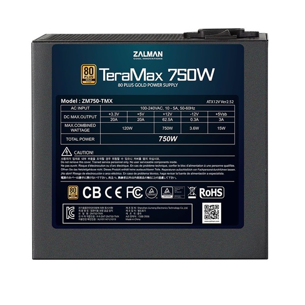 Zalman TeraMax ZM750-TMX 750W 80+ Gold ventillátorral moduláris dobozos tápegység - Image 3