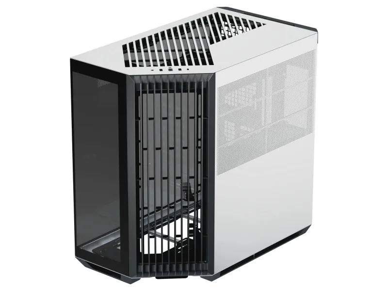 Számítógépház APNX V1 midi, edzett üveg, fekete-fehér