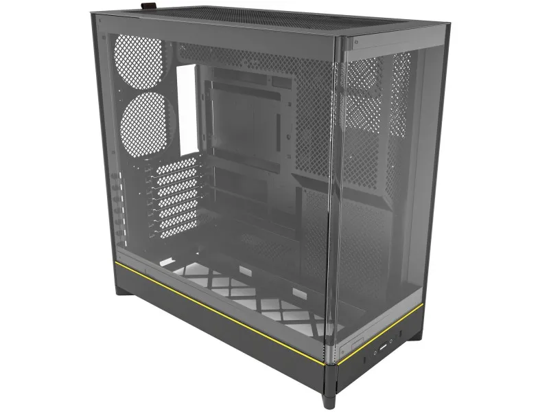 Számítógépház Montech HS02 PC Ház, Midi-Tower, ATX, Edzett Üveg, ARGB - Fekete