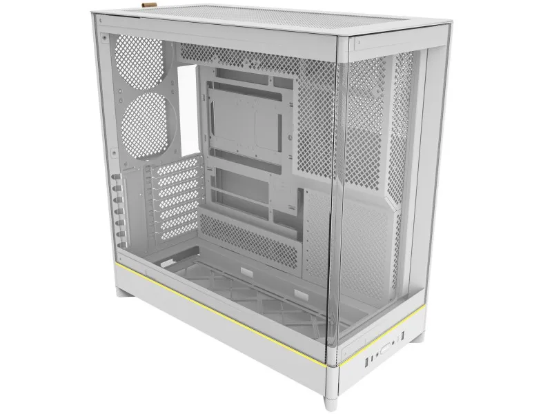 Számítógépház Montech HS02 PC Ház, Midi-Tower, ATX, Edzett Üveg, ARGB - Fehér