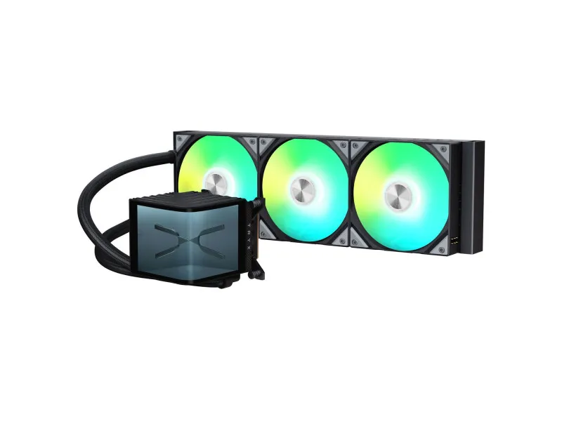 TRYX PANORAMA AIO CPU hűtő, 3D-AMOLED, ARGB - 360 mm, fekete
