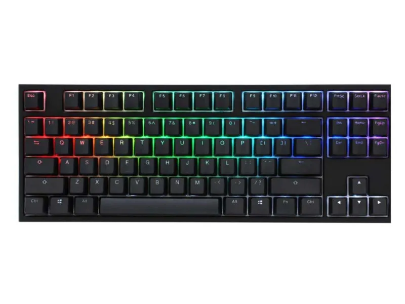 Billentyűzet Ducky ONE 2 RGB TKL MX Blue RGB LED Magyar Fekete
