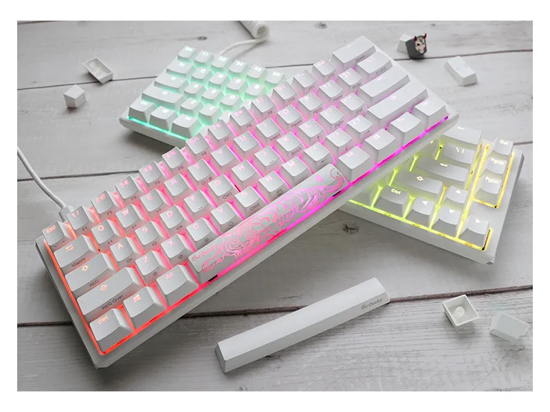 Billentyűzet Ducky ONE 3 Mini MX Clear RGB Premium ABS Magyar (HU) Fehér