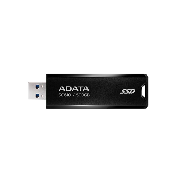 ADATA Külső SSD 500GB - SC610 (USB 3.2 Gen.2, R/W: 550/500 MB/s, USB Stick, fekete) - Image 1