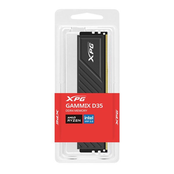ADATA_Memoria_Desktop_-_8GB_DDR4_XPG_GAMMIX_D35_8GB_3200MHz_CL16_135V_hutobordas_fekete-i389447.jpg ADATA Memória DDR4 8GB 3200Mhz DIMM XPG XMP GAMMIX D35 - Image 2