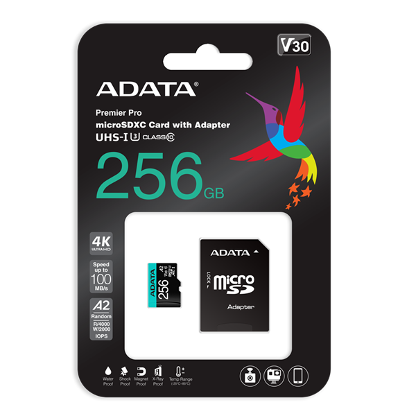 ADATA_MicroSD_kartya_-_256GB_microSDHC_UHS-I_Class10_A2_RW_10085_MBs_adapter-i364794.png ADATA MicroSD kártya - 256GB microSDXC UHS-I U3 Class10 A2 V30S (R/W: 100/85 MB/s) + adapter - Image 1