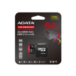 ADATA MicroSD kártya - 64GB microSDXC UHS-I U3 Class10 A2 V30S High Endurance (R/W: 100/80 MB/s, 24/7 record) + adapter - Image 2