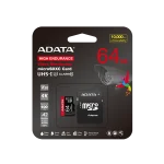 ADATA MicroSD kártya - 64GB microSDXC UHS-I U3 Class10 A2 V30S High Endurance (R/W: 100/80 MB/s, 24/7 record) + adapter - Image 2