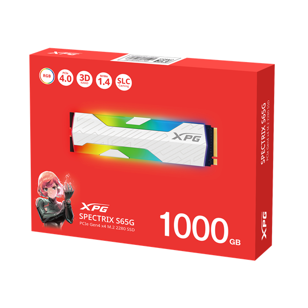 ADATA SSD 1TB - SPECTRIX S65G (3D TLC, M.2 PCIe Gen 4x4, r:6000 MB/s, w:4000 MB/s, hűtőbordás) - Image 3