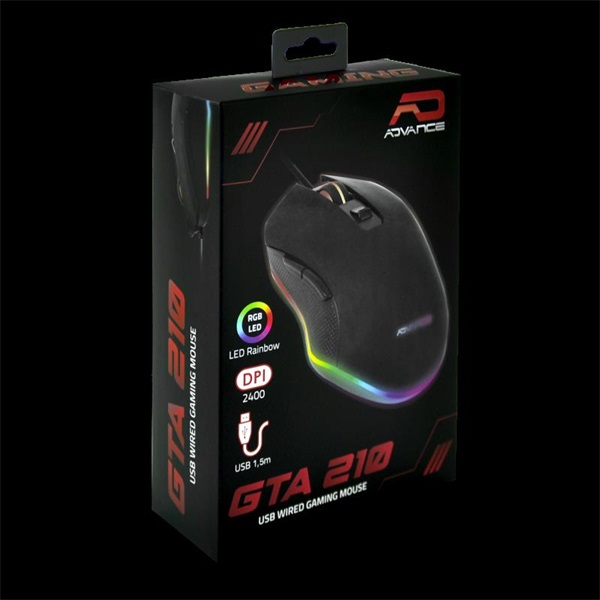 Advance Egér - GTA 210 (2400 DPI, 6 gomb, RGB, fekete) - Image 7