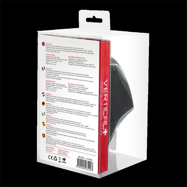 Advance Egér - VERTICAL PLUS MOUSE (1600 DPI, 6 gomb, ergonomikus, fekete) - Image 9