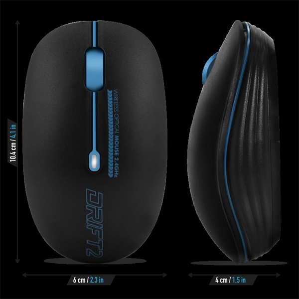 Advance Egér vezeték nélküli - DRIFT 2 (1600 DPI, 3 gomb, kék) - Image 3