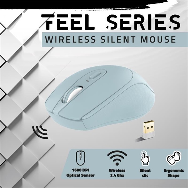 Advance Egér vezeték nélküli - FEEL WIRELESS (1600 DPI, 4 gomb, kék) - Image 2