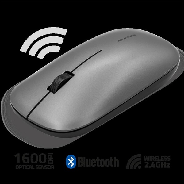 Advance Egér vezeték nélküli - SLIMFIT (1600 DPI, 3 gomb, szürke) - Image 3