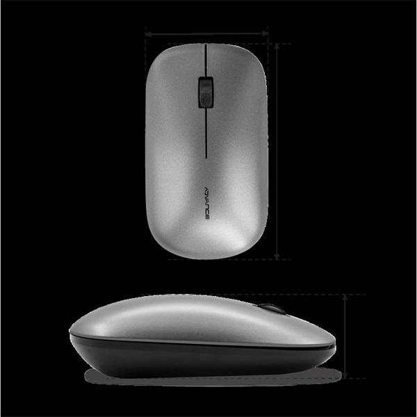 Advance Egér vezeték nélküli - SLIMFIT (1600 DPI, 3 gomb, szürke) - Image 8