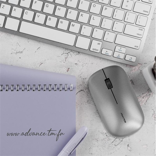 Advance Egér vezeték nélküli - SLIMFIT (1600 DPI, 3 gomb, szürke) - Image 9