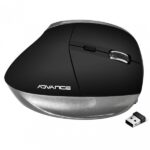 Advance Egér vezeték nélküli - VERTICAL PLUS MOUSE (2400 DPI, 6 gomb, ergonomikus, fekete) - Image 4