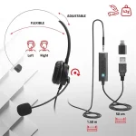 Advance Fejhallgató - SMARTPHONICS 350 (3,5mm Jack/USB, 1,5m kábel, fekete) - Image 8