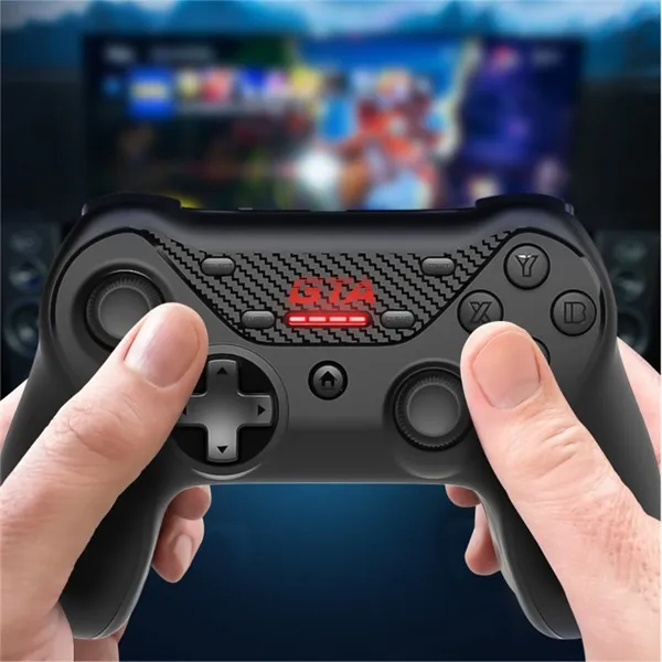 Advance Gamepad Vezeték Nélküli - GTA Gamepad (USB, 12 gomb, PC és PS3 kompatibilis, fekete-piros) - Image 10