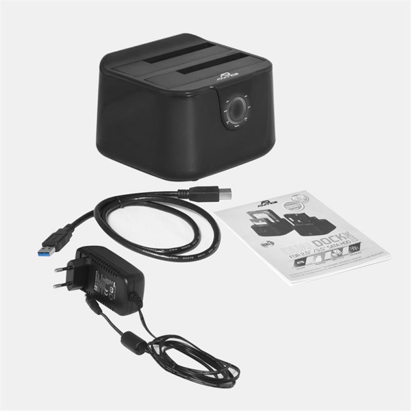 Advance HDD/SSD Dokkoló - DUALDOCK CLONE 2.5" / 3.5" (USB-A3.0 to 2xSATA, fekete) - Image 6