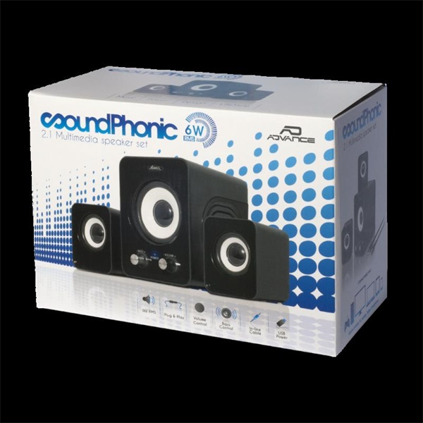 Advance Hangszóró - SOUNDPHONICS 6W RMS (2.1, 3,5 mm Jack, fekete) - Image 6