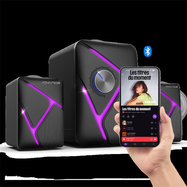 Advance Hangszóró - SOUNDPHONIC RGB 11W RMS BLUETOOTH (2.1, Bluetooth/3,5mm Jack, RGB, fekete) - Image 5