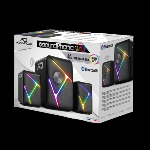 Advance Hangszóró - SOUNDPHONIC RGB 11W RMS BLUETOOTH (2.1, Bluetooth/3,5mm Jack, RGB, fekete) - Image 2