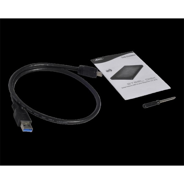 Advance Külső HDD/SSD Ház 2.5" - STEELDISK 2.5" (USB-A3.0 to SATA, fekete) - Image 3