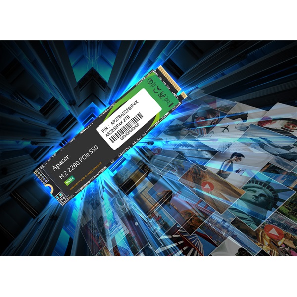 Apacer SSD AS2280P4X Series - 1TB AP1TBAS2280P4X-1 (M.2 PCI-E Gen. 3, Olvasás: 2100 MB/s, Írás: 1700 MB/s) - Image 1