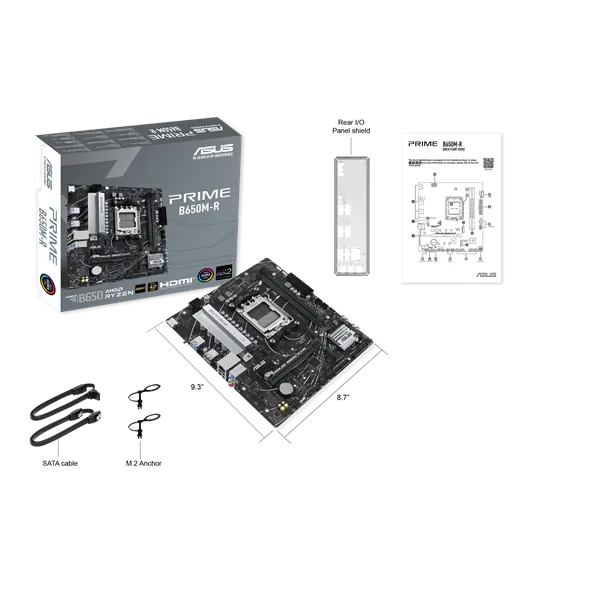 Asus Alaplap - AMD PRIME B650M-R AM5 (B650, ATX, 2xDDR5 7200+MHz, 4xSATA3, 2x M.2, HDMI) - Image 6