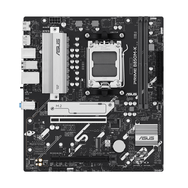 Asus Alaplap - AMD PRIME B850M-K AM5 (B850, ATX, 2xDDR5 8200+MHz, 4xSATA3, 2x M.2, HDMI+DP) - Image 2