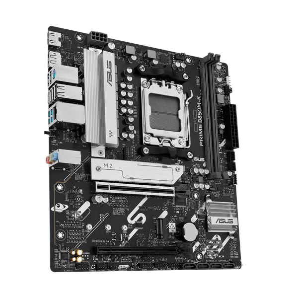 Asus Alaplap - AMD PRIME B850M-K AM5 (B850, ATX, 2xDDR5 8200+MHz, 4xSATA3, 2x M.2, HDMI+DP) - Image 3