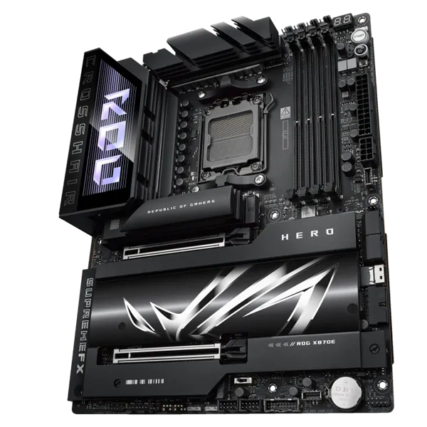 Asus Alaplap - AMD ROG CROSSHAIR X870E HERO AM5 (X870, ATX, 4xDDR5 8600+MHz, 4xSATA3, 5x M.2, HDMI+2xUSB4) - Image 3