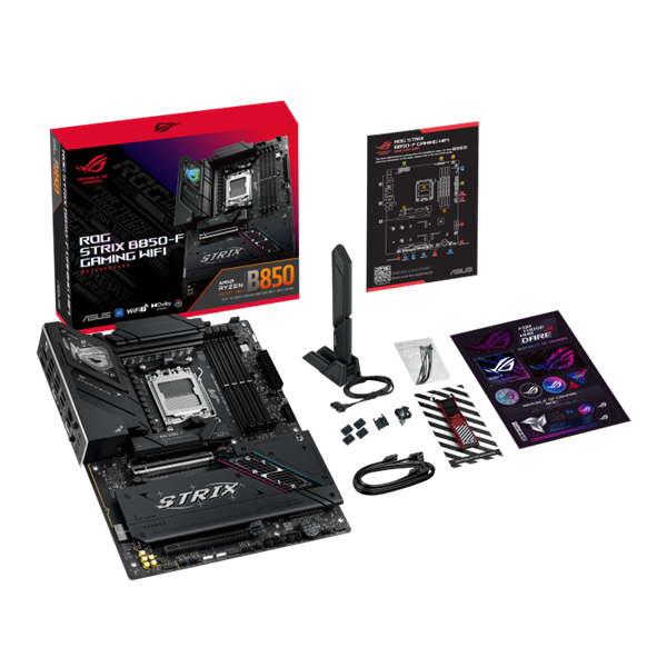 Asus Alaplap - AMD ROG STRIX B850-F GAMING WIFI AM5 (B850, ATX, 4xDDR5 8000+MHz, 2xSATA3, 4x M.2, HDMI+DP) - Image 7