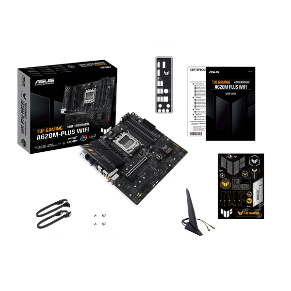 Asus Alaplap - AMD TUF GAMING A620M-PLUS WIFI AM5 (A620, 4xDDR5 7600+MHz, 1x 2,5 Gb LAN, 2xM.2, 4xSATA3, HDMI+2xDP) - Image 7