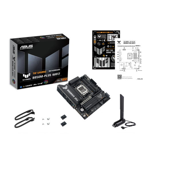 Asus Alaplap - AMD TUF GAMING B850M-PLUS WIFI7 AM5 (B850, ATX, 4xDDR5 8000+MHz, 4xSATA3, 3x M.2, HDMI+DP) - Image 5