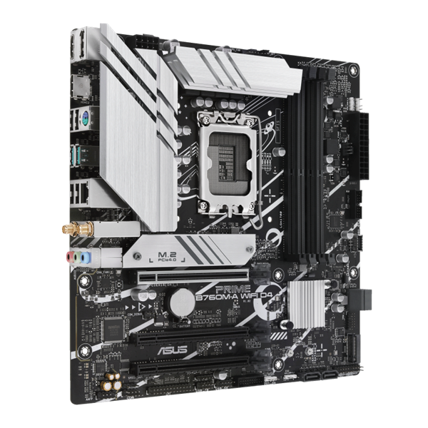 Asus Alaplap - Intel PRIME B760M-A WIFI D4 s1700 (B760, 4xDDR4 5333MHz, 4xSATA3, 2xM.2, 2xHDMI+DP) - Image 2