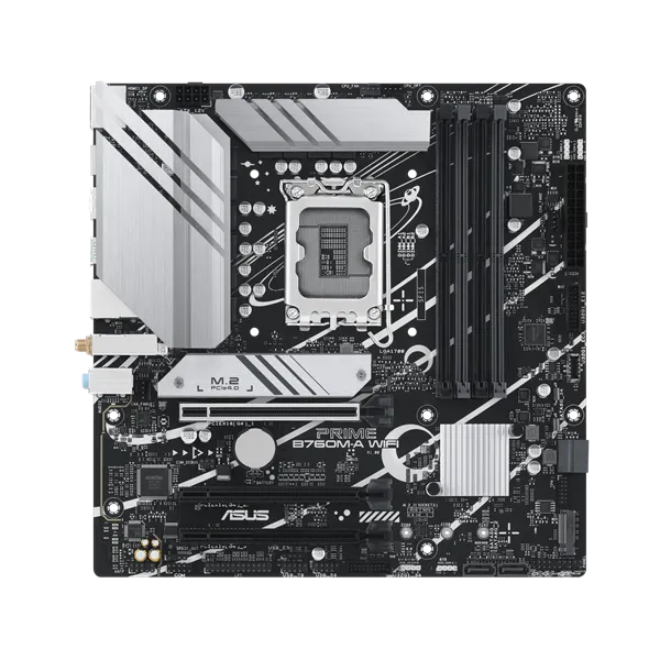 Asus Alaplap - Intel PRIME B760M-A WIFI s1700 (B760, 4xDDR5 7200+MHz, 4xSATA3, 2xM.2, 2xHDMI+DP)