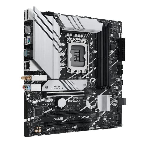 Asus Alaplap - Intel PRIME B760M-A WIFI s1700 (B760, 4xDDR5 7200+MHz, 4xSATA3, 2xM.2, 2xHDMI+DP) - Image 2