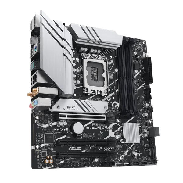 Asus Alaplap - Intel PRIME B760M-A WIFI s1700 (B760, 4xDDR5 7200+MHz, 4xSATA3, 2xM.2, 2xHDMI+DP) - Image 3
