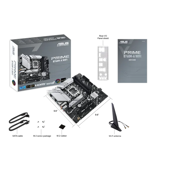 Asus Alaplap - Intel PRIME B760M-A WIFI s1700 (B760, 4xDDR5 7200+MHz, 4xSATA3, 2xM.2, 2xHDMI+DP) - Image 6