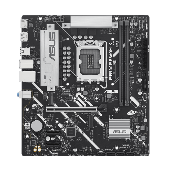 Asus Alaplap - Intel PRIME B860M-K s1851 (B860, 2xDDR5 8800+MHz, 4xSATA3, 2xM.2, HDMI+DP) - Image 1