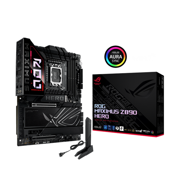 Asus Alaplap - Intel ROG MAXIMUS Z890 HERO LGA1851 (Z890, ATX, 4xDDR5 9200+MHz, 4xSATA3, 6xM.2, HDMI+2xThunderbolt)