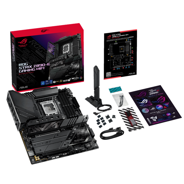Asus Alaplap - Intel ROG STRIX Z890-E GAMING WIFI LGA1851 (Z890, ATX, 4xDDR5 8800+MHz, 4xSATA3, 7xM.2, HDMI+DP) - Image 7