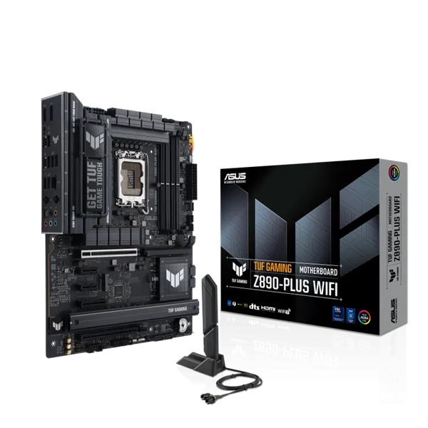 Asus Alaplap - Intel TUF GAMING Z890-PLUS WIFI LGA1851 (Z890, ATX, 4xDDR5 9066+MHz, 4xSATA3, 4xM.2, HDMI+DP+TB)