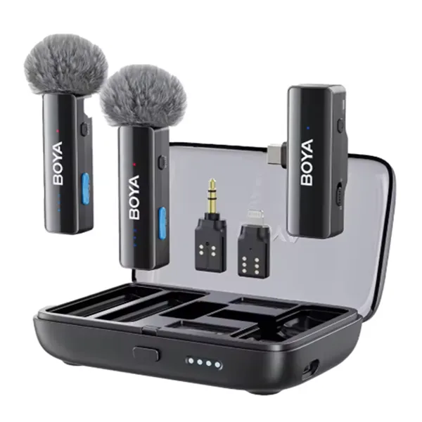 BOYA Mikrofon - BOYALINK V2.0 (Vezeték nélküli, zajszűrés, fekete, Lightning, USB-C) - Image 1
