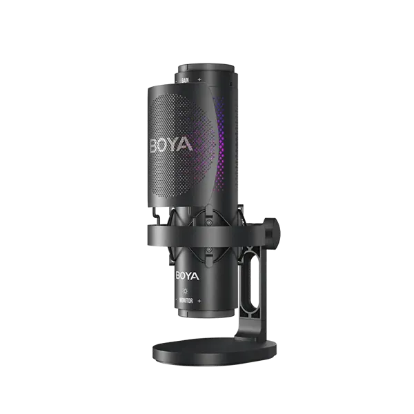 BOYA Mikrofon - K9 (USB, állvány, LED, fekete)