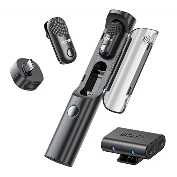 BOYA_Mikrofon_-_Magic-03_Vezetek_nelkuli_fekete_2TX_2RX_USB-C_35mm-i530412.webp BOYA Mikrofon - Magic-03 (Vezeték nélküli, fekete, 2TX+2RX, USB-C, 3,5mm) - Image 1