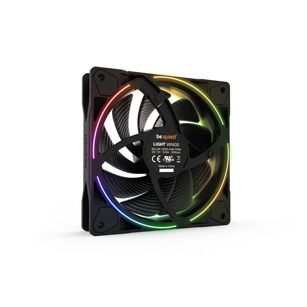 Be Quiet! Cooler 12cm - LIGHT WINGS 120mm PWM high-speed Triple-Pack (RGB, 2500rpm, 31dB, fekete) - Image 4